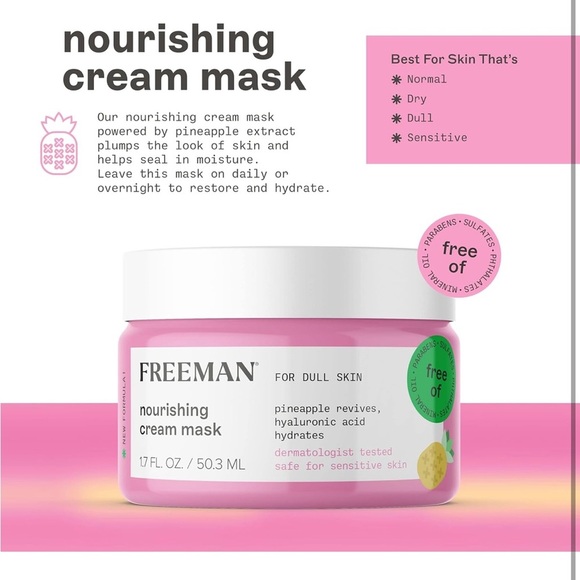 Freeman Nourishing Cream Mask – New Formula, 2 fl oz- NWT - Picture 5 of 10